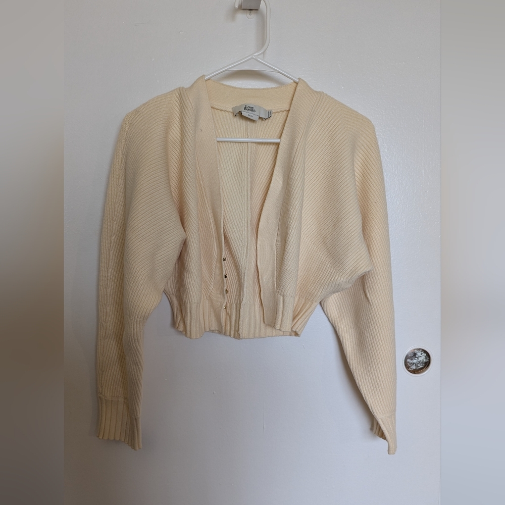 Love bonito Slouchy Knit Crop Cardigan (Cream)